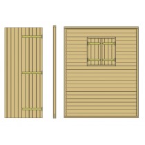 Kit de panel de madera con ventana y poste de la puerta